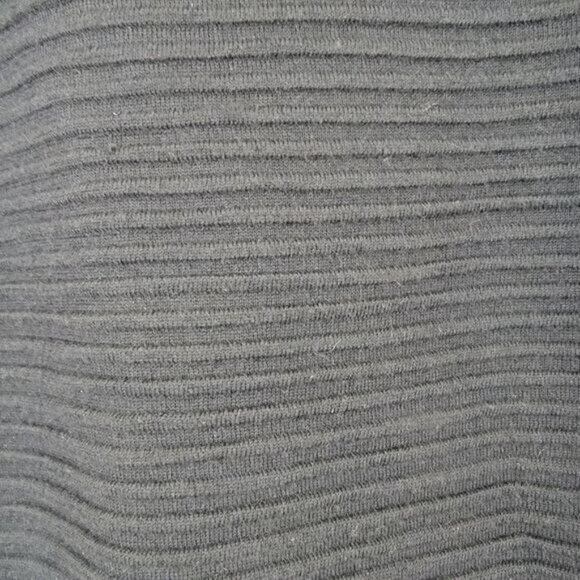 Calvin‎ Klein Shirt Wool Blend Ribbed Top Black Faux Leather Trim Womens Small - Picture 5 of 8